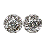 18K White Gold Designer 1.22cttw Diamond Earrings