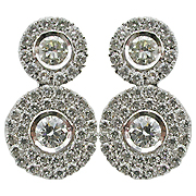 18K White Gold 2.00cttw Diamond Earrings