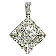 18K White Gold 1.65cttw Diamond Pendant