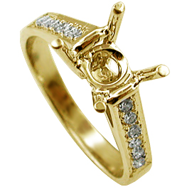 18K Yellow Gold Multi Stone Setting : 0.18 cttw Diamonds