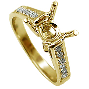 18K Yellow Gold 0.18cttw Diamond Setting