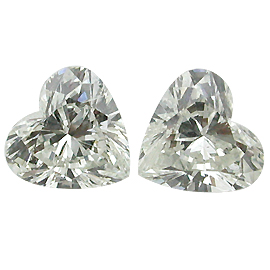 1.49 cttw Pair of Heart Shape Diamonds : I / SI2