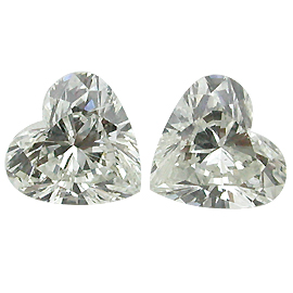 1.49 cttw Pair of Heart Shape Natural Diamonds : I / SI2