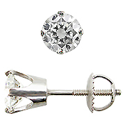 14K White Gold Crown Style 1.25cttw Diamond Stud Earrings