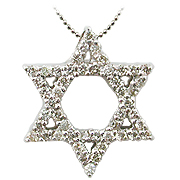 18K White Gold 0.24cttw Diamond Star of David Pendant