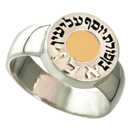 14K White Gold Kabbalah Ring  "5 Elements Metals"