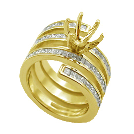 18K Yellow Gold Multi Stone Setting : 2.10 cttw Diamonds