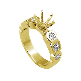 18K Yellow Gold Multi Stone Setting : 0.69 cttw Diamonds