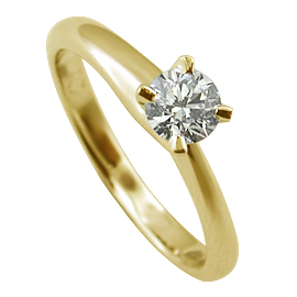 18K Yellow Gold Solitaire Ring : 0.30 ct Diamond