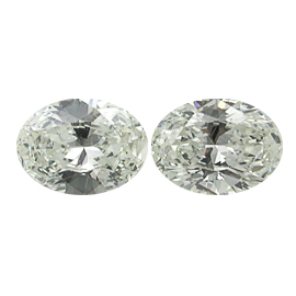 2.48 cttw Pair of Oval Natural Diamonds : J / VS2