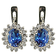 14K White Gold 2.25cttw Sapphire & Diamond Earrings