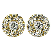 18K Yellow Gold 1.42cttw Diamond Stud  Earrings