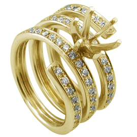 18K Yellow Gold Multi Stone Setting : 1.01 ct Diamonds