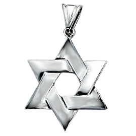 14K White Gold Star of David Pendant