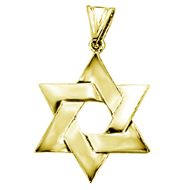 14K Yellow Gold Star of David Pendant