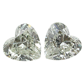1.46 cttw Pair of Heart Shape Diamonds : J / VS2