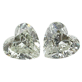 1.46 cttw Pair of Heart Shape Natural Diamonds : J / VS2