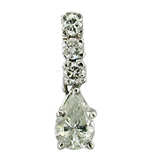 14K White Gold 0.50cttw Diamond Pendant