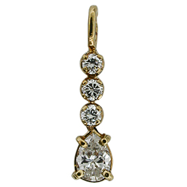 18K Yellow Gold Drop Pendant : 0.50 cttw Diamonds