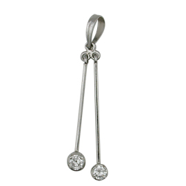 14K White Gold Drop Pendant : 0.40 cttw Diamonds