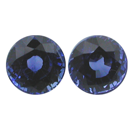 1.33 cttw Pair of Round Sapphires : Fine Blue