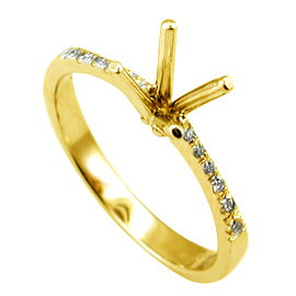 14K Yellow Gold Multi Stone Setting : 0.08 cttw Diamonds