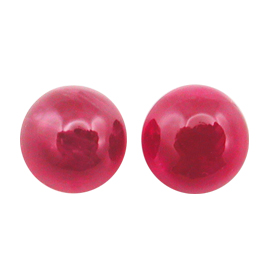 1.78 cttw Pair of Cabochon Rubies : Rich Darkish Red