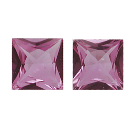 1.28 cttw Pair of Emerald Cut Pink Sapphires : Pinkish Pink