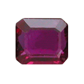 0.27 ct Emerald Cut Ruby : Fiery Red