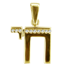 14K Yellow Gold Drop Pendant : 0.10 cttw Diamonds