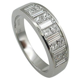 18K White Gold Band : 1.35 cttw Diamonds