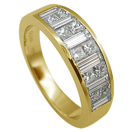 18K Yellow Gold Band : 1.35 cttw Diamonds