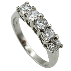 14K White Gold Multi Stone Ring : 3/4 cttw Diamonds