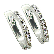 14K White Gold 0.14cttw Diamond Earrings