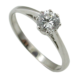 14K White Gold Solitaire Ring : 0.45 ct Diamond