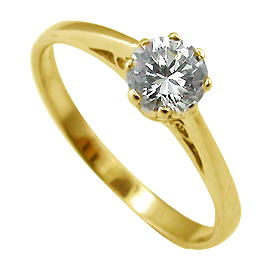 14K Yellow Gold Solitaire Ring : 0.45 ct Diamond