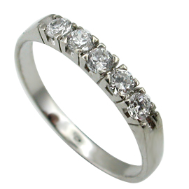 14K White Gold Multi Stone Ring : 0.33 cttw Diamonds