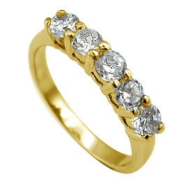 14K Yellow Gold Multi Stone Ring : 0.75 cttw Diamonds