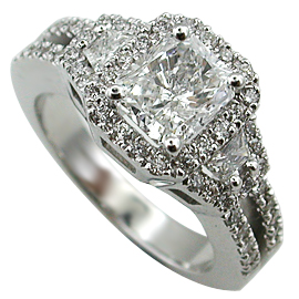 18K White Gold Multi Stone Ring : 1.65 cttw Diamonds