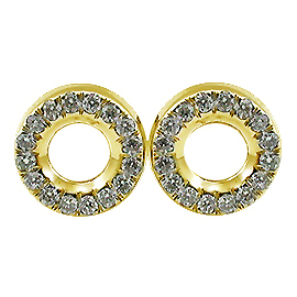 14K Yellow Gold Stud Earrings : 0.16 cttw Diamonds