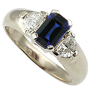 18K White Gold 1.50cttw Sapphire & Diamond Ring