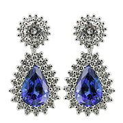 18K White Gold 4.00cttw Sapphire & Diamond Earrings