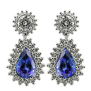 18K White Gold 4.00cttw Sapphire & Diamond Earrings