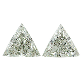 1.42 cttw Pair of Trillion Natural Diamonds : H / SI1