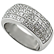 Platinum Band : 2.50 cttw Diamonds, Invisible Setting