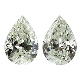 1.01 cttw Pair of Pear Shape Natural Diamonds : J / SI1