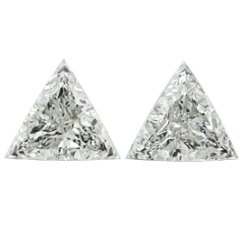 3.13 cttw Pair of Trillion Natural Diamonds : E / SI1