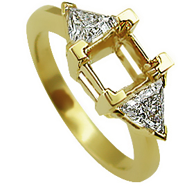 18K Yellow Gold Three Stone Setting : 1.00 cttw Diamonds