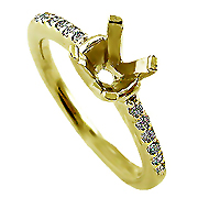 18K Yellow Gold 0.10ct Diamond Setting