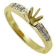 14K Yellow Gold 0.12cttw Diamond Setting